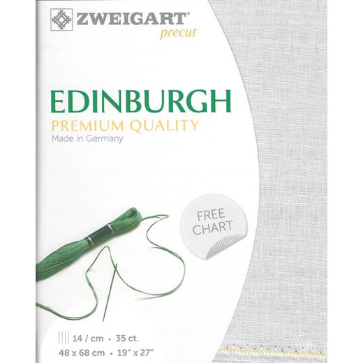 Zweigart Edinburgh Precut 35ct - 48x68 cm Farbe 7011 hellgrau