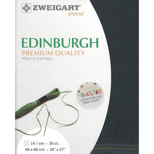Zweigart Edinburgh Leinen 35ct - Farbe 7026 schiefer (Precut 48x68 cm)