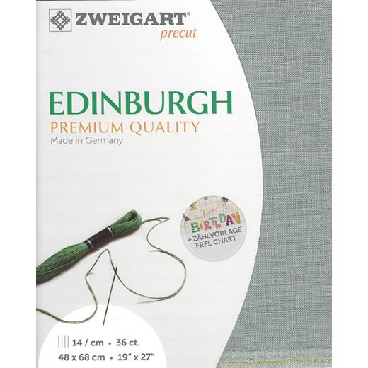 Zweigart Edinburgh Leinen 35ct - Farbe 7094 smokey blue (Precut 48x68 cm)