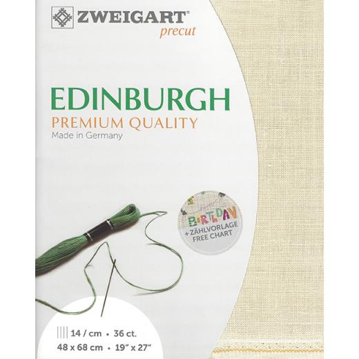 Zweigart Edinburgh Precut 35ct - 48x68 cm Farbe 770 platin