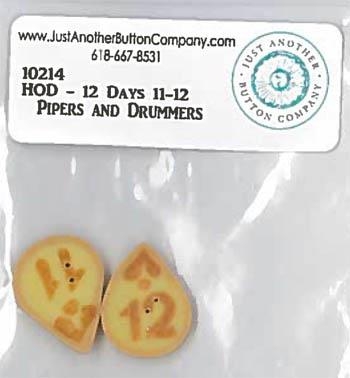 Just Another Button Company - Buttons 12 Days Pipers & Drummers