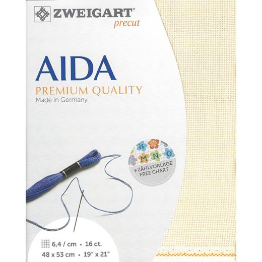 Zweigart Aida 16ct - Farbe 264 creme (Precut 48x53 cm)