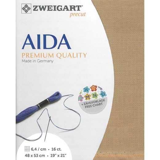 Zweigart Aida 16ct - Farbe 300 dunkelsand (Precut 48x53 cm)
