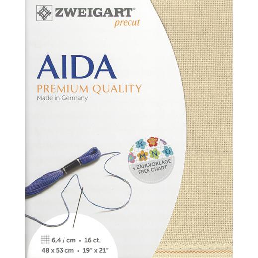 Zweigart Aida 16ct - Farbe 3740 sand (Precut 48x53 cm)