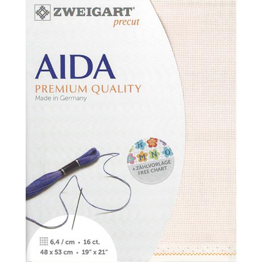Zweigart Aida 16ct - Farbe 4110 rosé (Precut 48x53 cm)