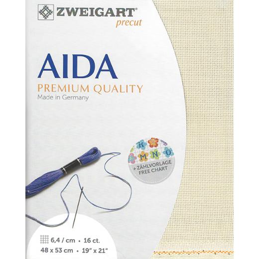 Zweigart Aida Precut 16ct - 48x53 cm Farbe 770 platin