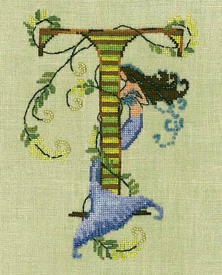Stickvorlage Nora Corbett - Letters From Mermaids Buchstabe T
