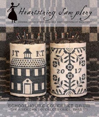 Stickvorlage Heartstring Samplery - Schoolhouse Coverlet Pin Drum