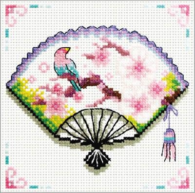 Stickpackung Needleart World - Cherry Blossom Fan