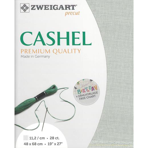 Cashel Leinen 28ct Zweigart - Farbe 718 hellgrau (Precut 48x68 cm)