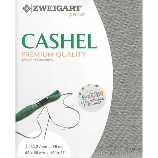 Zweigart Cashel Leinen 28ct - Farbe 769 rauchgrau (Precut 48x68 cm)