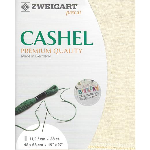 Zweigart Cashel Leinen 28ct - Farbe 222 creme (Precut 48x68 cm)