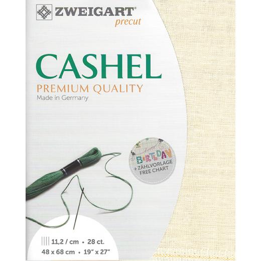 Zweigart Cashel Precut 28ct - 48x68 cm Farbe 222 creme