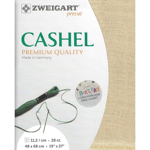 Zweigart Cashel Leinen 28ct - Farbe 233 hellbeige (Precut 48x68 cm)
