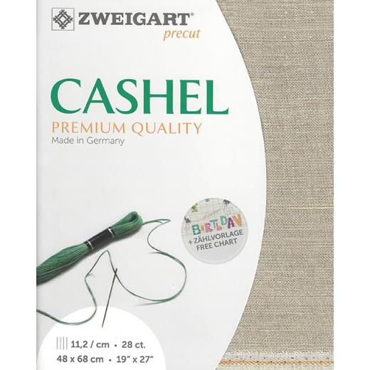Zweigart Cashel Leinen 28ct - Farbe 53 rohleinen (Precut 48x68 cm)