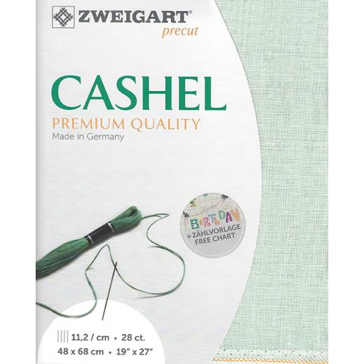 Zweigart Cashel Leinen 28ct - Farbe 6125 mint (Precut 48x68 cm)