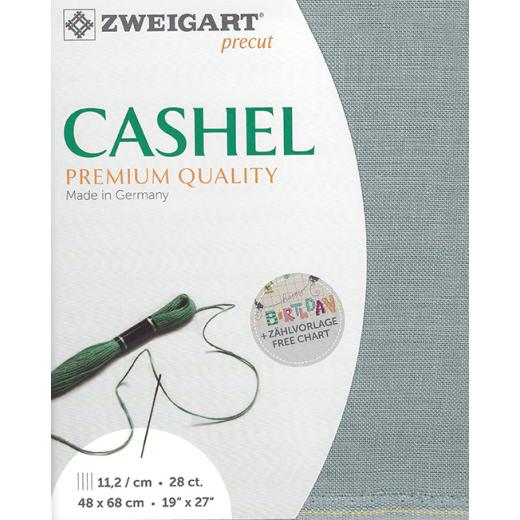 Zweigart Cashel Leinen 28ct - Farbe 778 mittelgrau (Precut 48x68 cm)