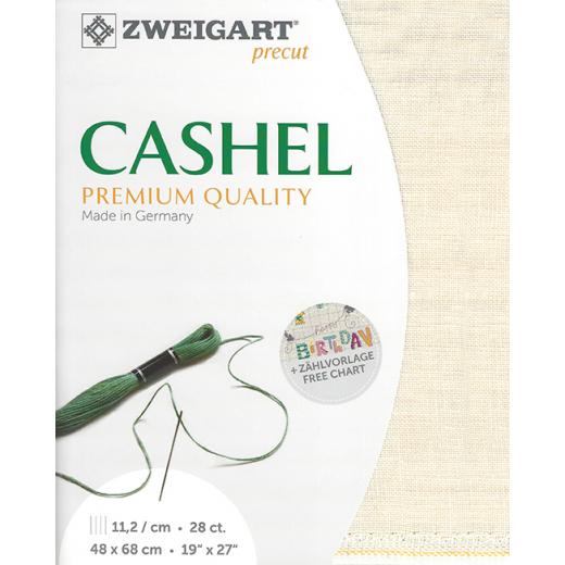 Zweigart Cashel Leinen 28ct - Farbe 99 ecru (Precut 48x68 cm)