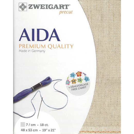 Zweigart Rustico-Aida 18ct - Farbe 54 natur (Precut 48x53 cm)