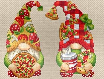 Gnome Pizza - Les Petites Croix De Lucie (Stickvorlage)