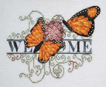 Stickvorlage MarNic Designs - Monarch Butterfly Welcome