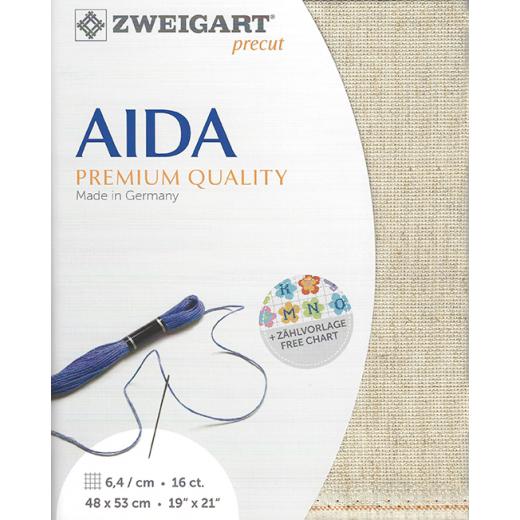 Zweigart Rustico-Aida 16ct - Farbe 54 natur (Precut 48x53 cm)