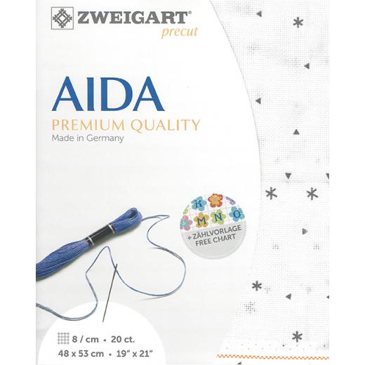 Zweigart Aida Extra Fine 20ct - Farbe 1369 sparkle (Precut 48x53 cm)