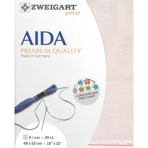 Zweigart Aida Extra Fine 20ct - Farbe 4115 rose blush (Precut 48x53 cm)