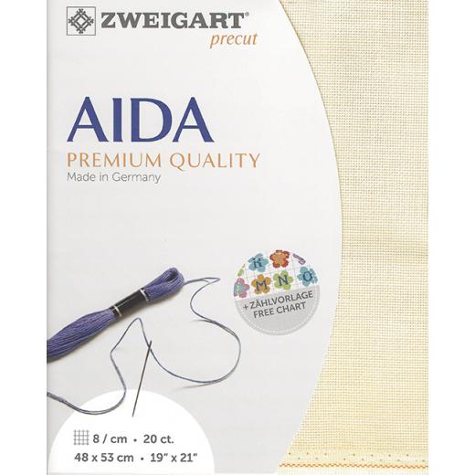 Zweigart Aida Extra Fine 20ct - Farbe 264 creme (Precut 48x53 cm)