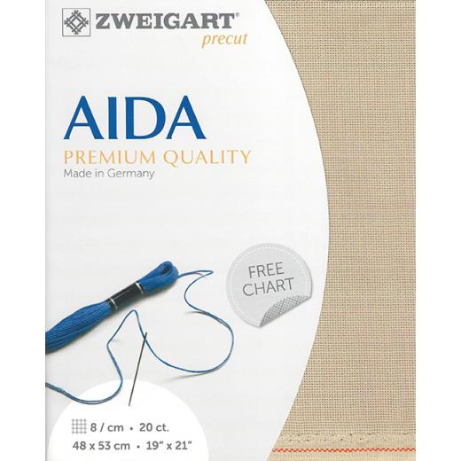 Zweigart Aida Extra Fine 20ct - Farbe 306 sand (Precut 48x53 cm)