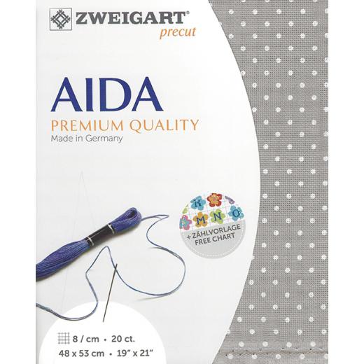 Zweigart Aida Precut 20ct - 48x53 cm Farbe 3189 Petit Point natur-weiß