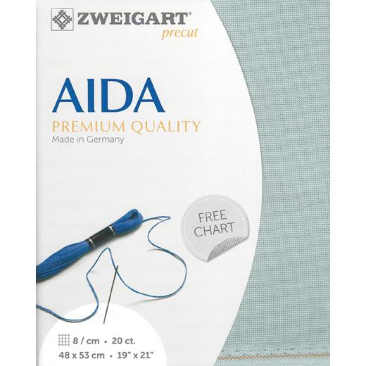 Zweigart Aida Precut 20ct - 48x53 cm Farbe 5018 mittelgrau