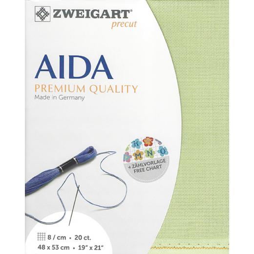 Zweigart Aida Precut 20ct - 48x53 cm Farbe 6083 mimosengrün