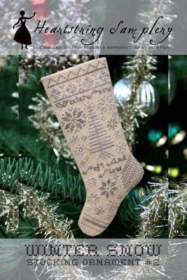 Stickvorlage Heartstring Samplery - Winter Snow Stocking Ornament