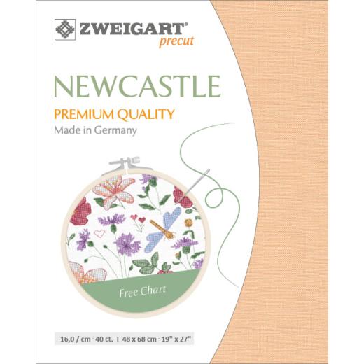 Zweigart Newcastle 40ct - Farbe 4094 apricot (Precut 48x68 cm)