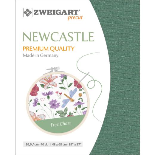 Zweigart Newcastle 40ct - Farbe 6135 emerald iriseé (Precut 48x68 cm)