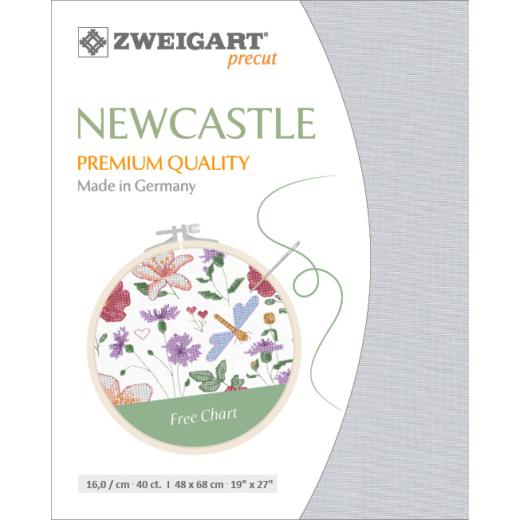 Zweigart Newcastle 40ct - Farbe 705 silbergrau (Precut 48x68 cm)