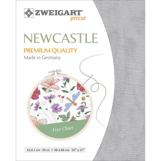 Zweigart Newcastle 40ct - Farbe 7729 vintage grau (Precut 48x68 cm)