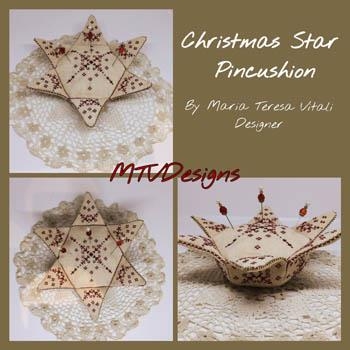 Stickvorlage MTV Designs - Christmas Star Pincushion