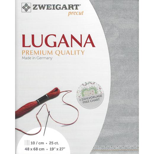 Zweigart Lugana 25ct - Farbe 7729 vintage grau (Precut 48x68 cm)
