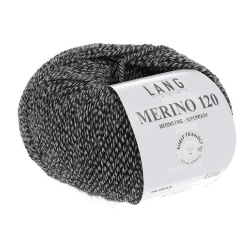 Merino 120 - Lang Yarns - schwarz-beige mouline (0055)