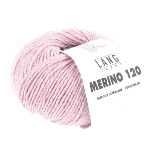 LANG YARNS Merino 120 - flamingo - weiss mouline (0151)