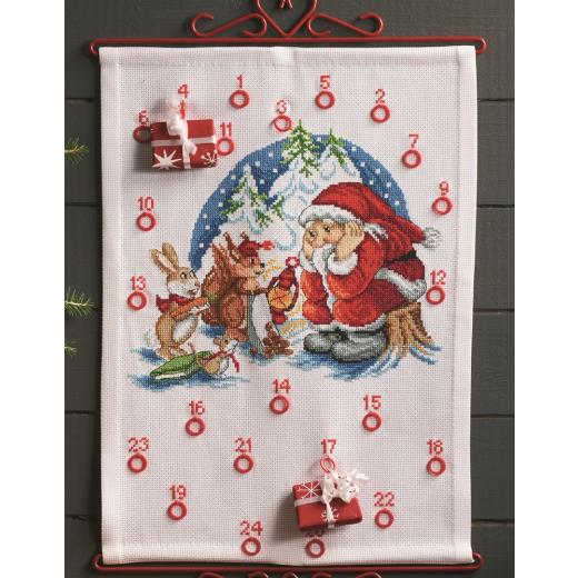 Permin of Copenhagen Stickpackung - Adventskalender Weihnachtsmann