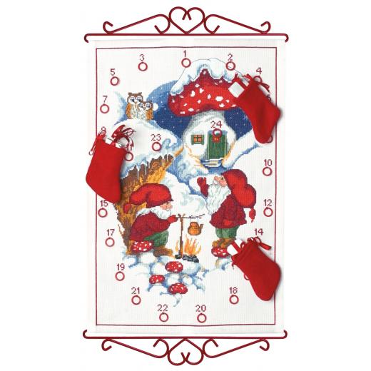 Permin of Copenhagen Stickpackung - Adventskalender Zwerge