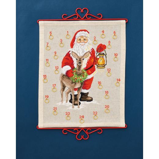 Permin of Copenhagen Stickpackung - Adventskalender Weihnachtsmann
