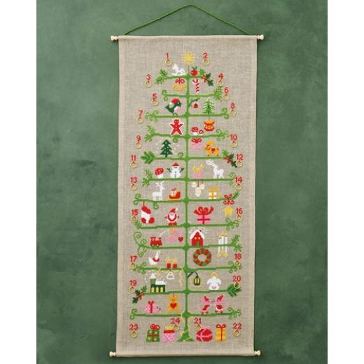 Permin of Copenhagen Stickpackung - Adventskalender Weihnachtsbaum