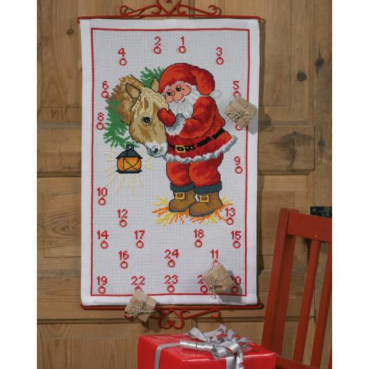 Permin of Copenhagen Stickpackung - Adventskalender Weihnachtsmann
