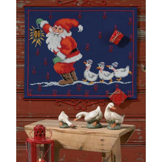 Permin of Copenhagen Stickpackung - Adventskalender Weihnachtsmann