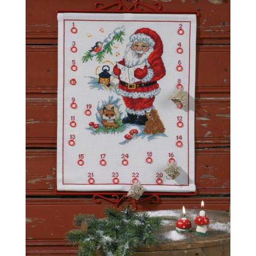 Adventskalender Weihnachtsmann - Stickpackung Permin