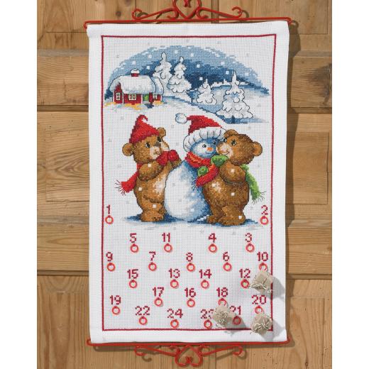 Permin of Copenhagen Stickpackung - Adventskalender Schneemann